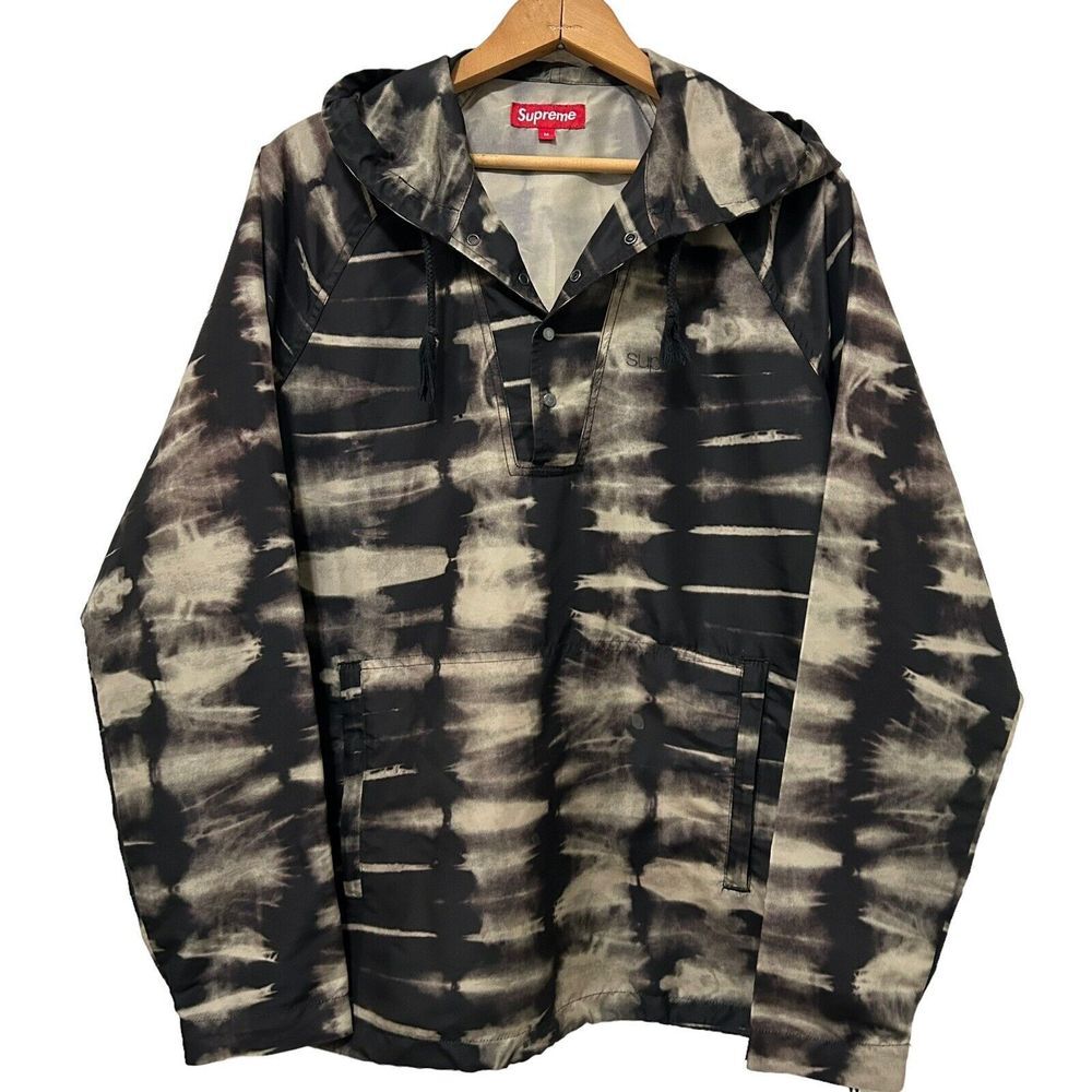 Supreme Tie Dye Pullover Windbreaker Black Brown Hoodie Size Medium 2013